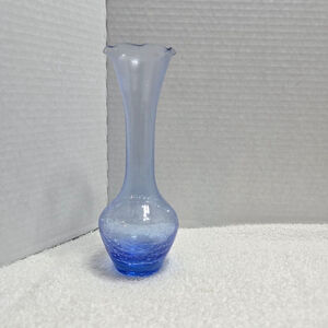 Vintage Unbranded Blue Crackle Glass Vase New in box
